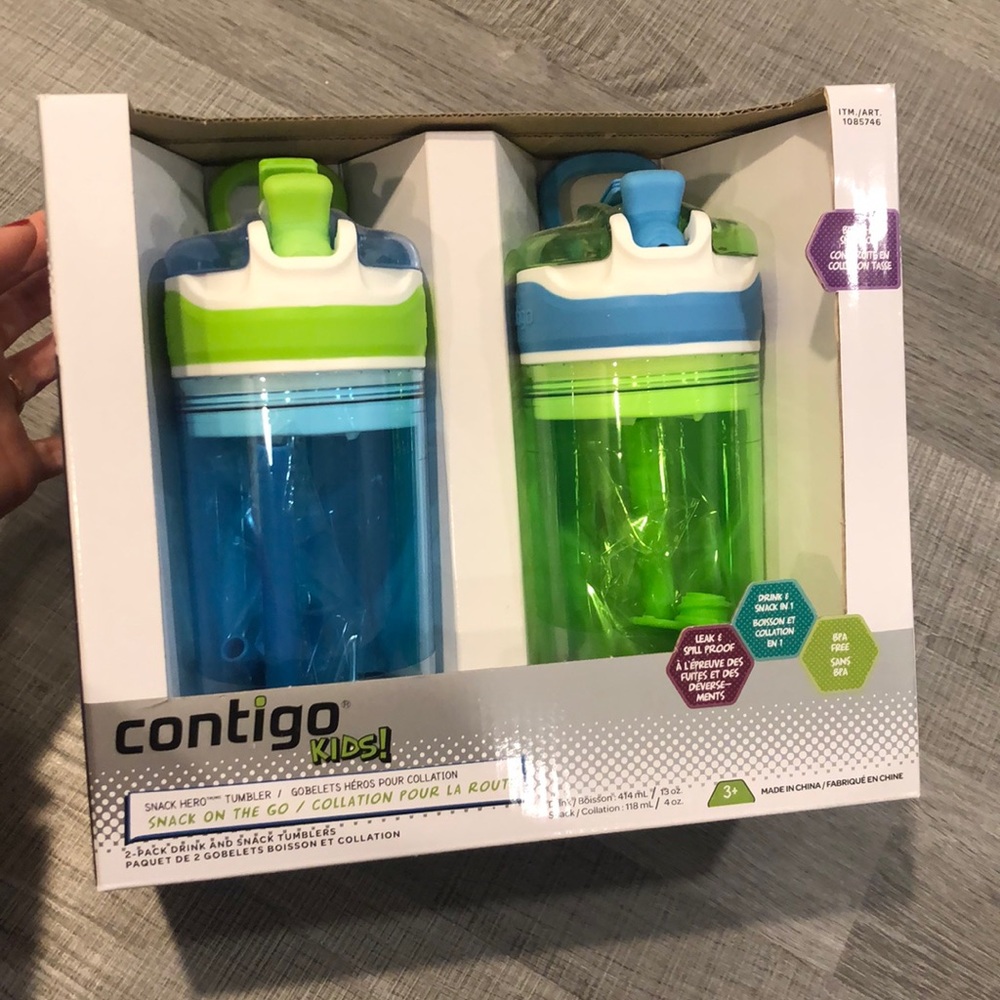New Boy’s Contigo Kids Snack On The Go Water bottle